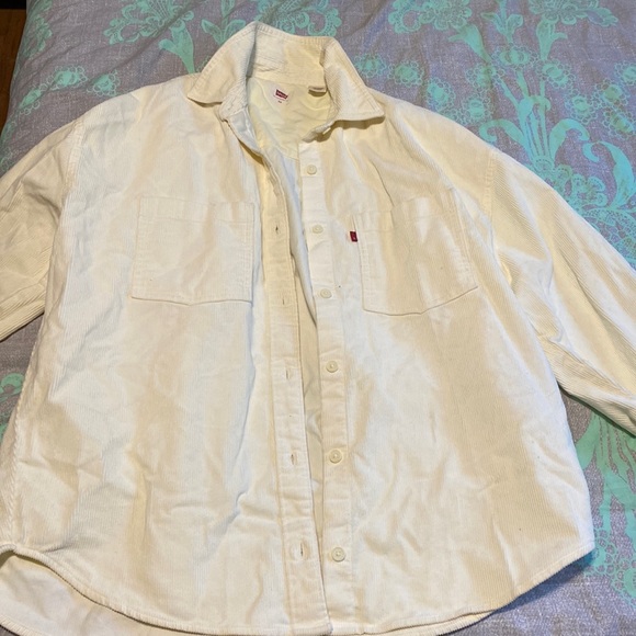 Levi’s corduroy cream button up top - Picture 1 of 5